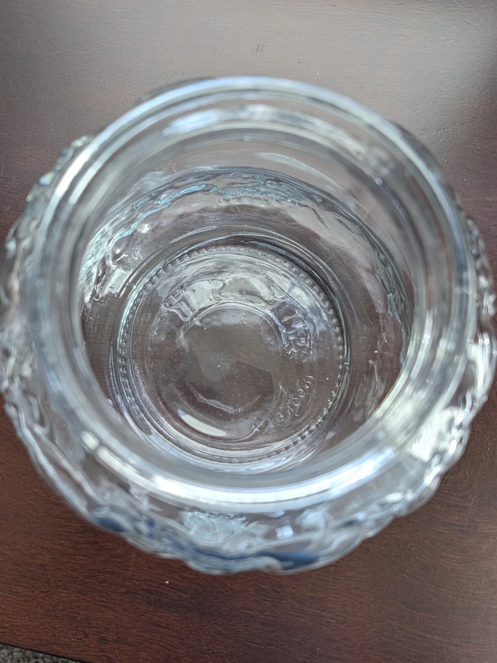 Vintage 1980s KIG Indonesia Clear Glass Storage Jar with Lid 11.5 Inches Fruit